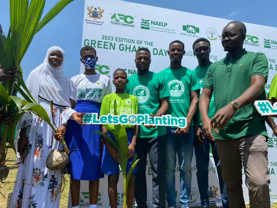Globally Green volunteers gathered for a tree-planting activity