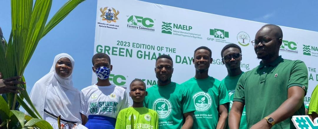 Globally Green volunteers gathered for a tree-planting activity